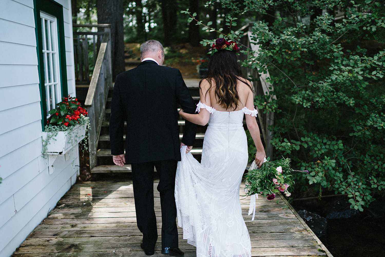 Muskoka-Cottage-Wedding-Photography-Photographer_Photojournalistic-Documentary-Wedding-Photography_Vintage-Bride-Lovers-Land-Dress_Rue-Des-Seins_Forest-Ceremony-Father-and-Bride.jpg