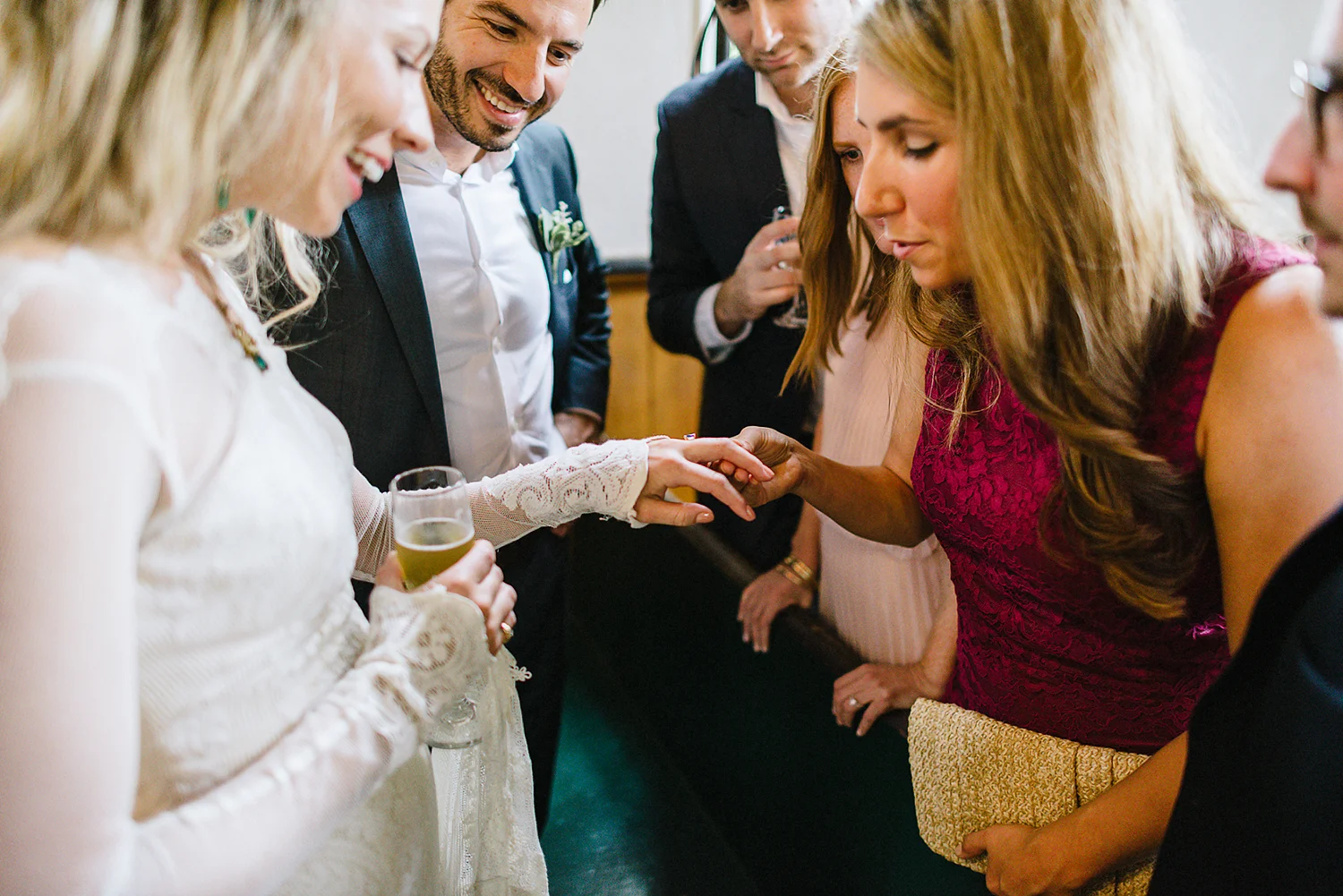 Best-Moody-Documentary-Wedding-Photography-Photojournalism-Vintage-Small-Town-Chapel-Wedding-Toronto-Ontario_Ceremony-Bride-showing-off-ring.jpg