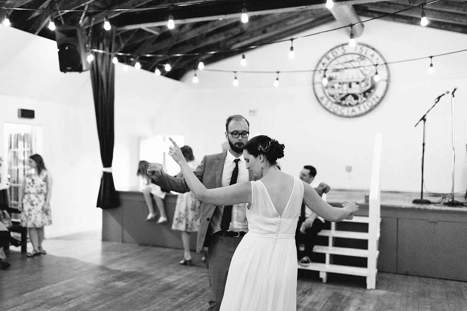 Best-Film-Wedding-Photographers-3b-photography-analog-photography-wards-island-clubhouse-junebug-weddings-vintage-venue-reception-guests-dancing-candid-moments-memories-fun-party-bride-and-groom-fun-hard-partier-bw.jpg