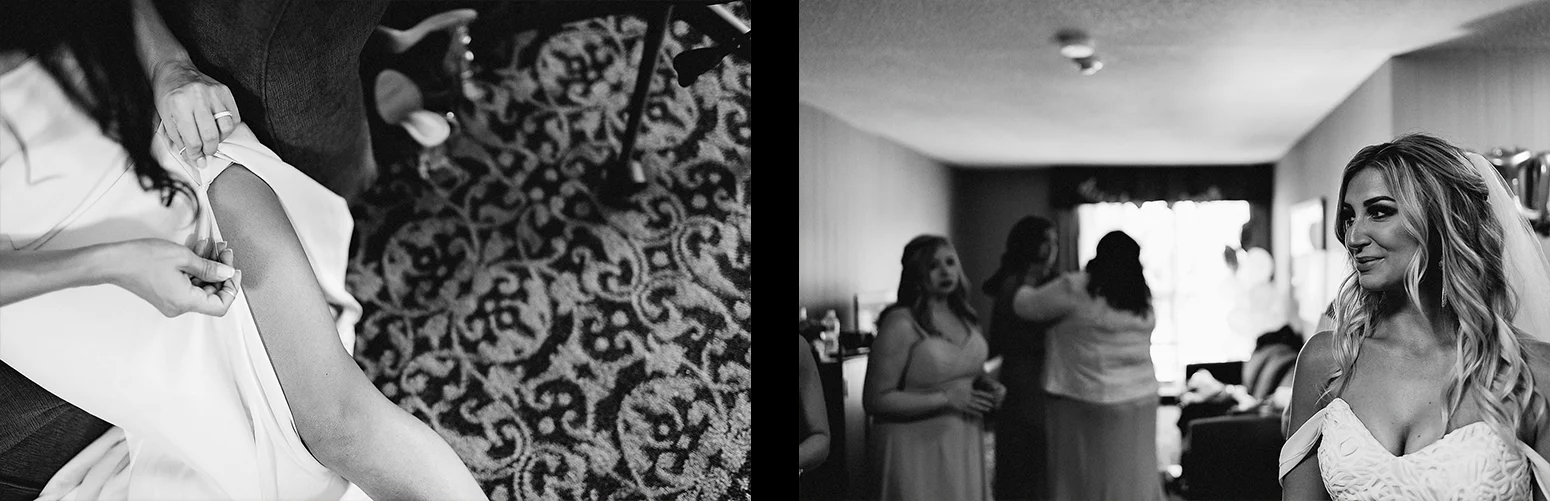 Dowswell-Barn-Wedding-Farm-Wedding-Getting-Ready-Bride-and-sister-mirror-portrait-BW.jpg