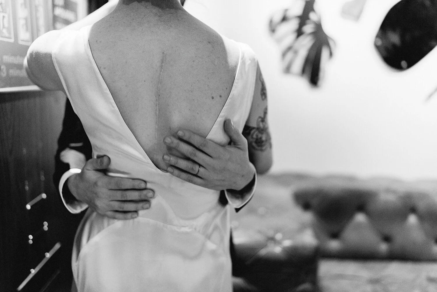 bw-hand-details-couples-portraits-at-the-drake-hotel-photo-booth-moody-romantic-intimate-inspiration-Toronto-Elopement-at-the-Drake-Hotel-pop-up-Torontos-Best-wedding-photographers-candid-documentary-photojournalistic-elopement-inspiration.JPG