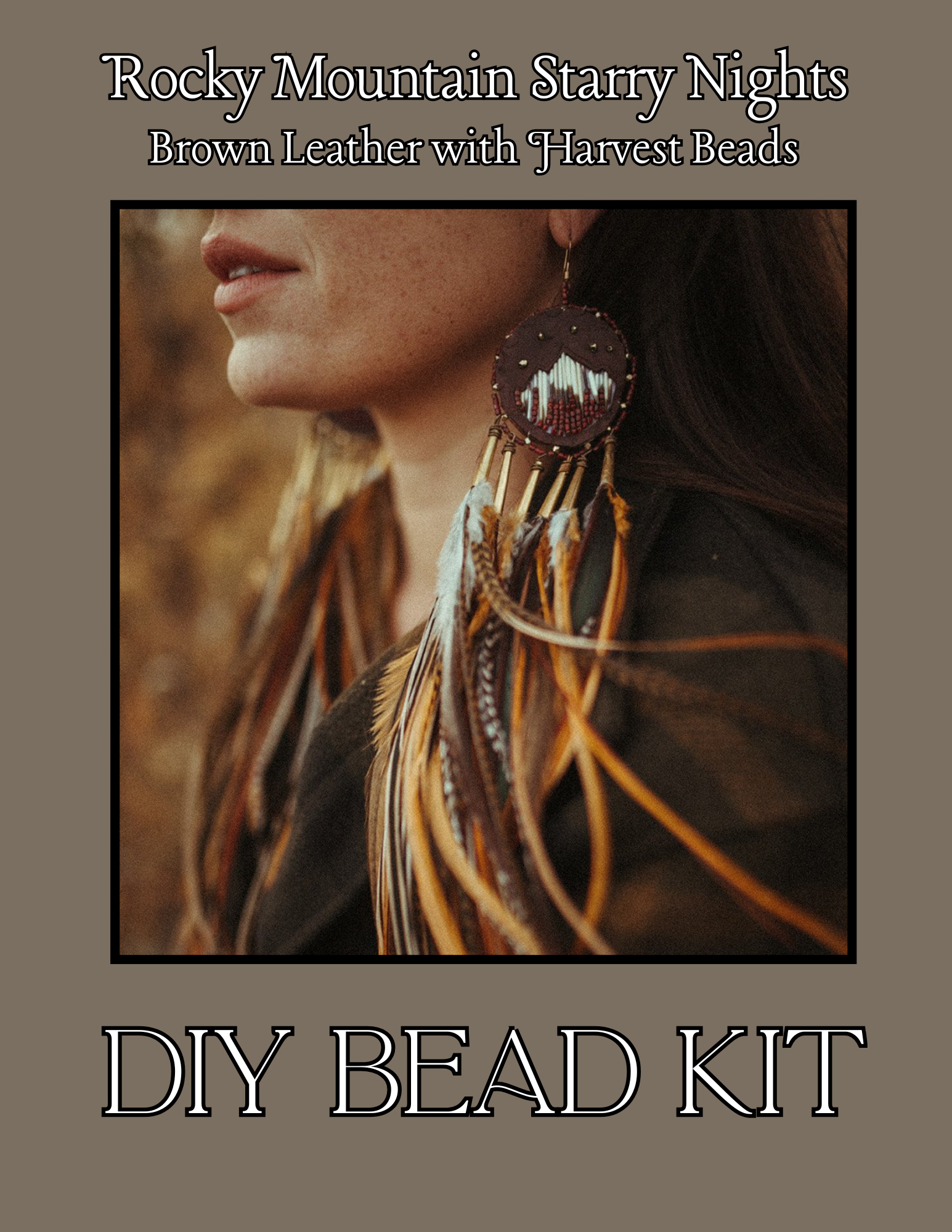 Rocky Mountain Starry Nights - Brown Leather + Harvest Red Beads