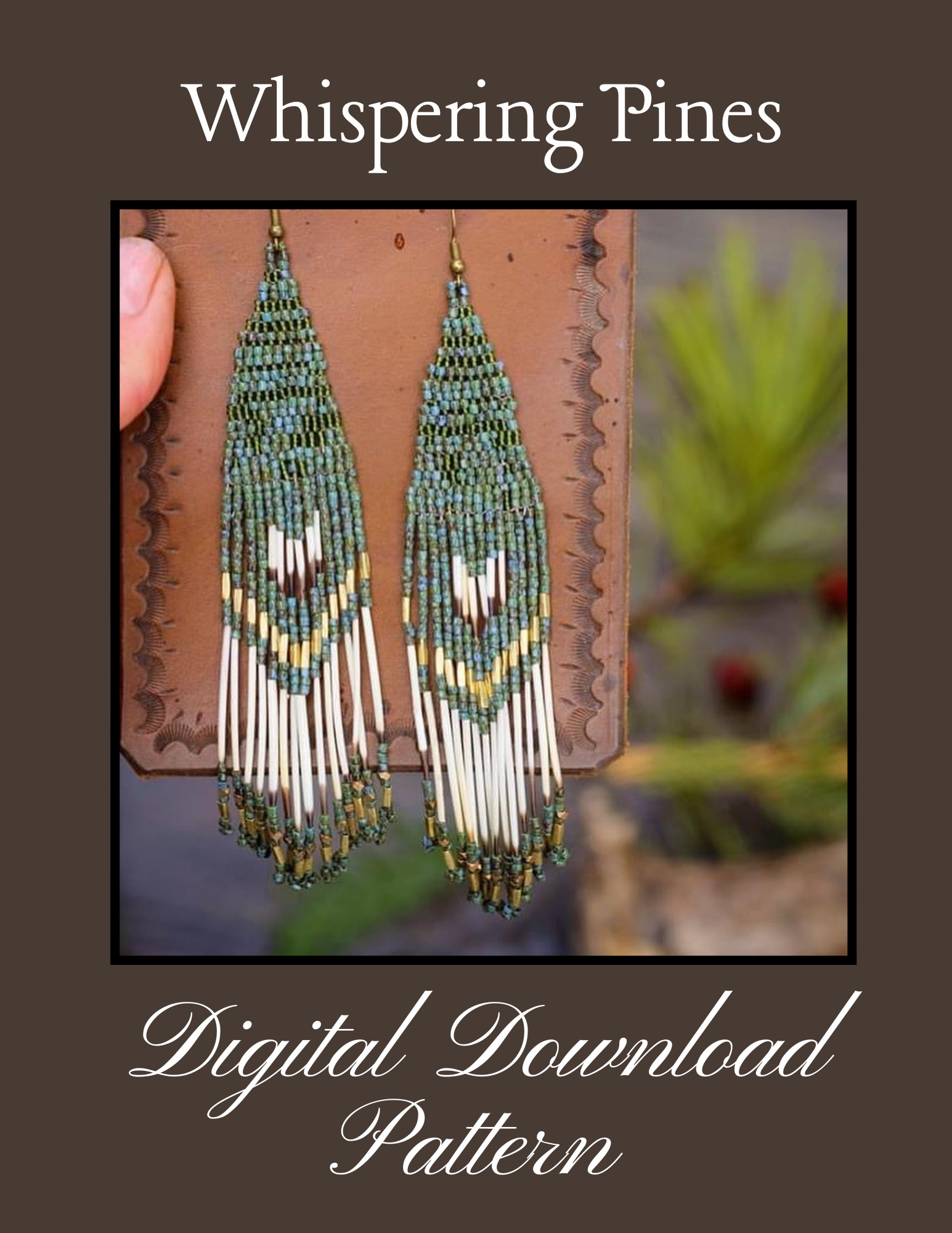 Whispering Pine Earrings Pattern- Digital Download