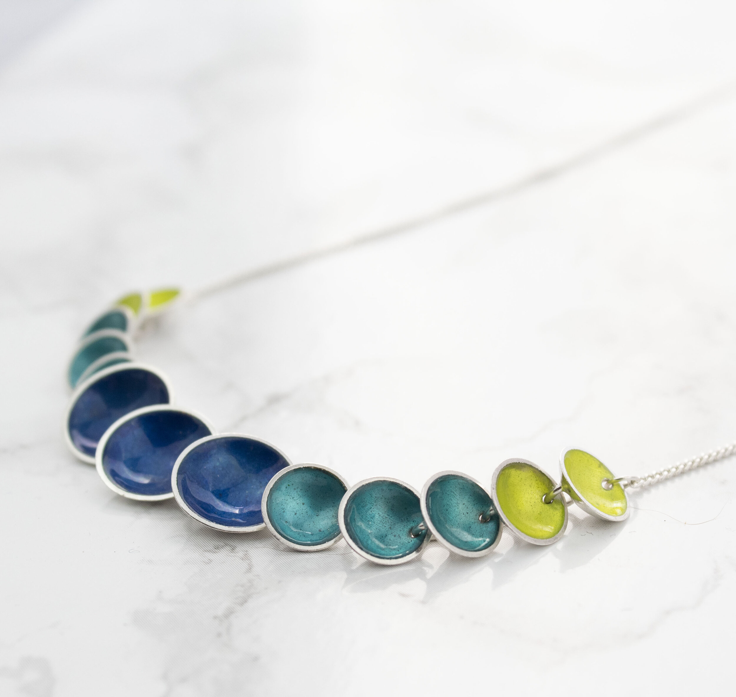 Enamel Link Necklace Kingfisher Teal Lime.jpg