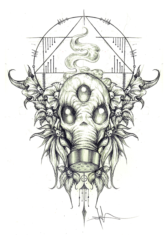 Gas Mask Tattoo Design