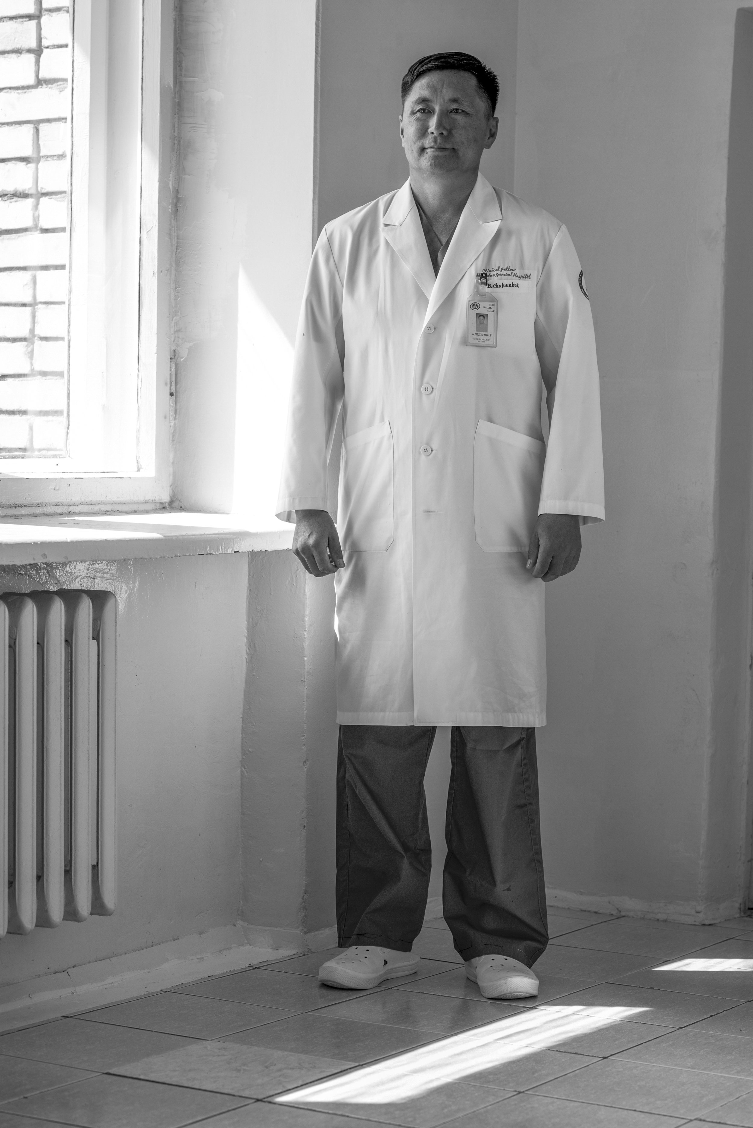 Moron, Mongolia. Dr Chukra, the general surgeon of Moron's hospital. Clearly an ex military man having worked previously with the UN in Sudan during the civil war. He services a hospital which looks after 300 000 in the immediate Province. Interplast have invested 3 years of training into him, and on this trip donated a Braithwaite skin grafting knife, so that he could perform skin grafts locally. I was to later learn that due to the Communist government structure, he earnt $250.00 a month as a surgeon.