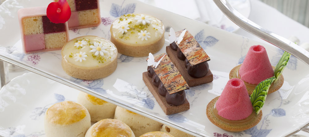 Selection of high tea treats at Coworth Park 
