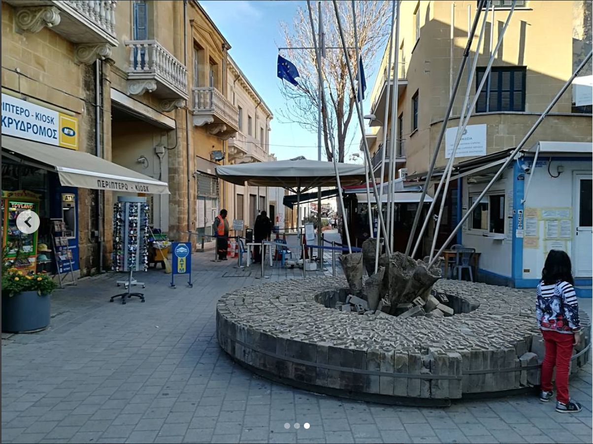 The border from the Greek side of Nicosia. 
