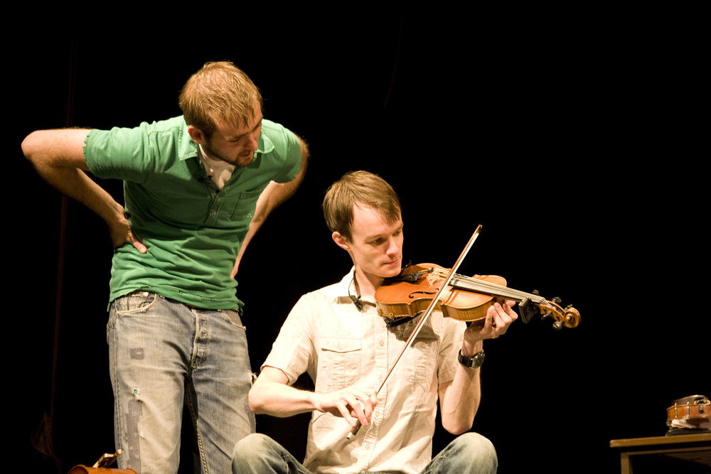  Liam Gerrard and Andrew Mathys in&nbsp; Blunderbuss. &nbsp;Photo by Jenny Aston. 
