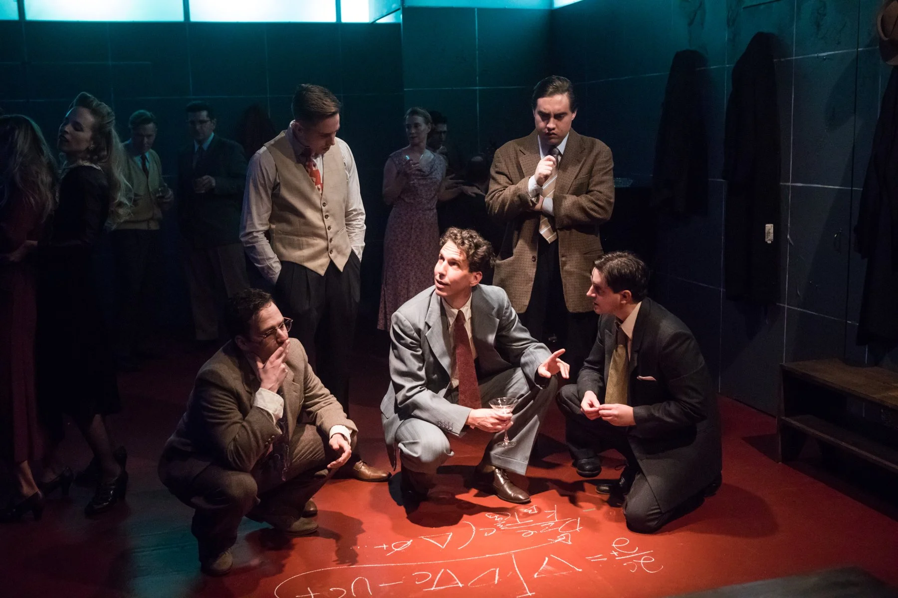 James Liebman as J Robert Oppenheimer and company / photo by Samantha Kofford / Rogue Machine 2018