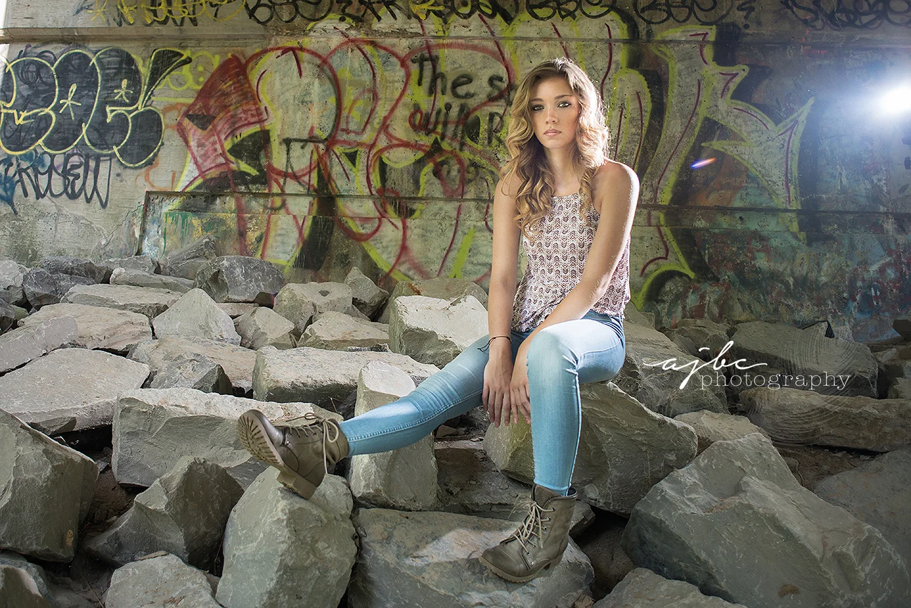 grungy senior photoshoot graffiti walls michigan photographer.jpg
