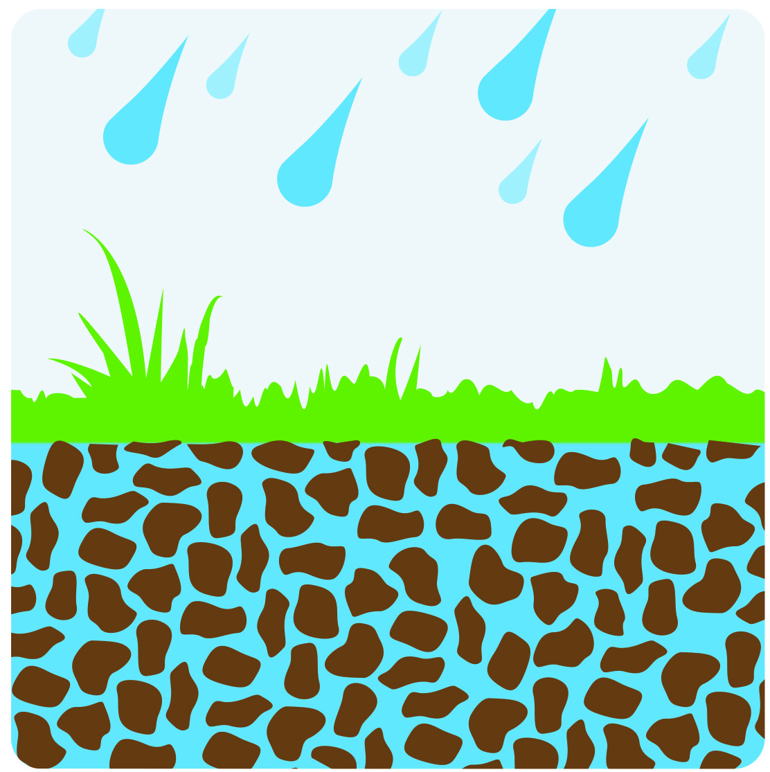 Treated | Quadrop treated irrigation water will penetrate the soil surface more readily and open-up pore spaces for better percolation.