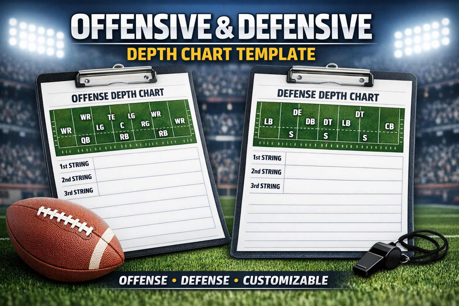 Offensive and Defensive Depth Chart