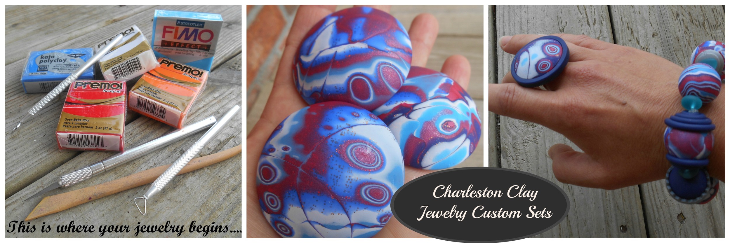  The journey begins with beautiful and colorful blocks of polymer clay!