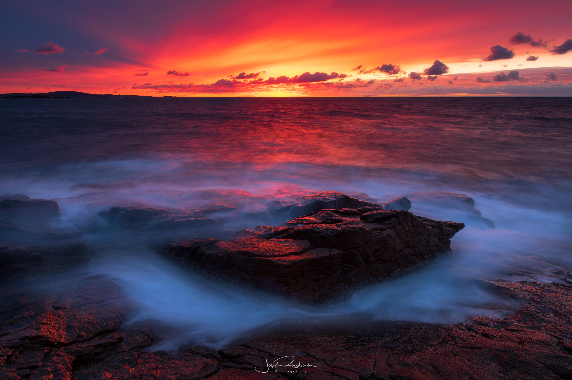 Red Dawn, Acadia National Park, Maine Nikon D850, 14-24mm, Really Right Stuff Tripod