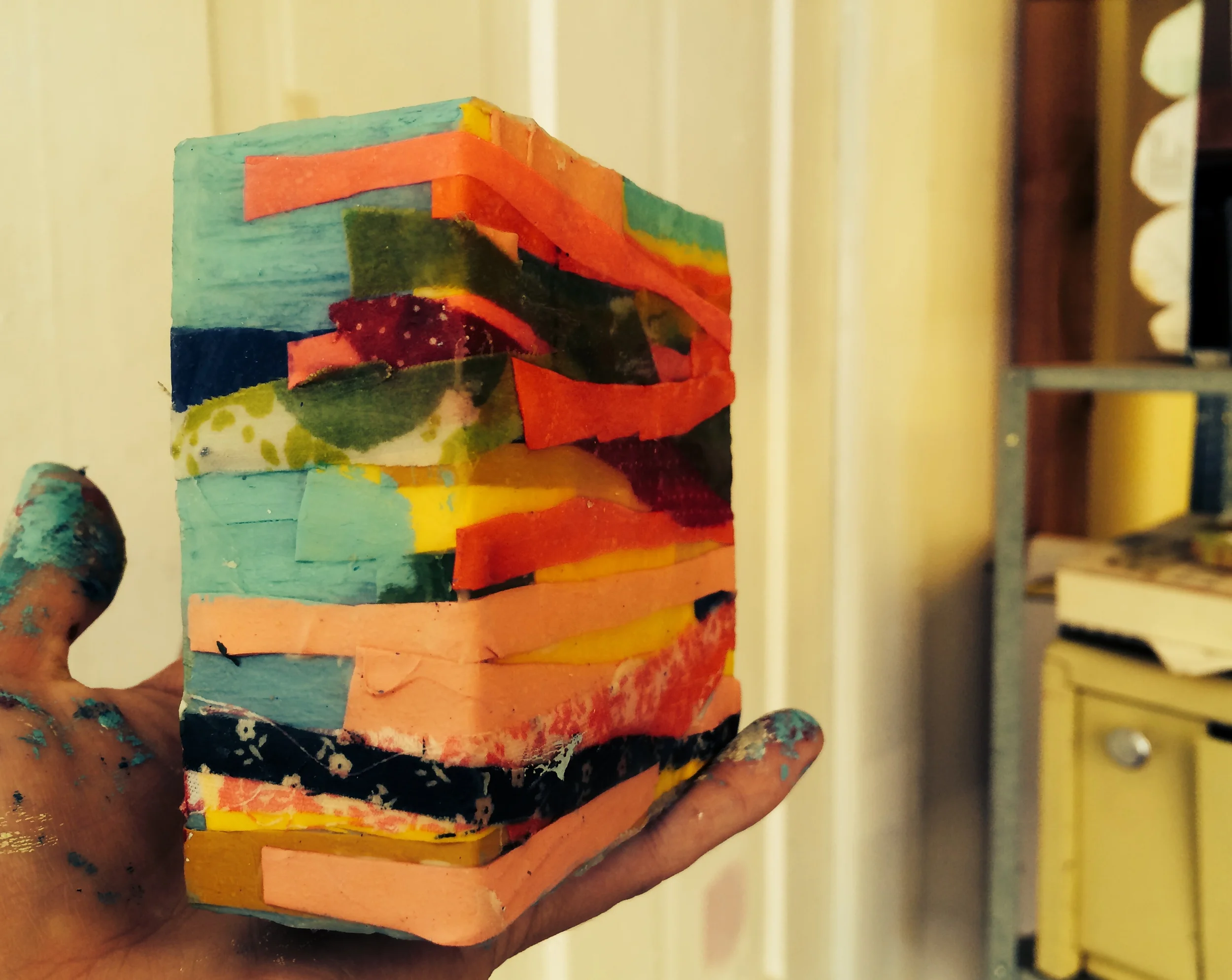 Fabric and paint strip experiment 