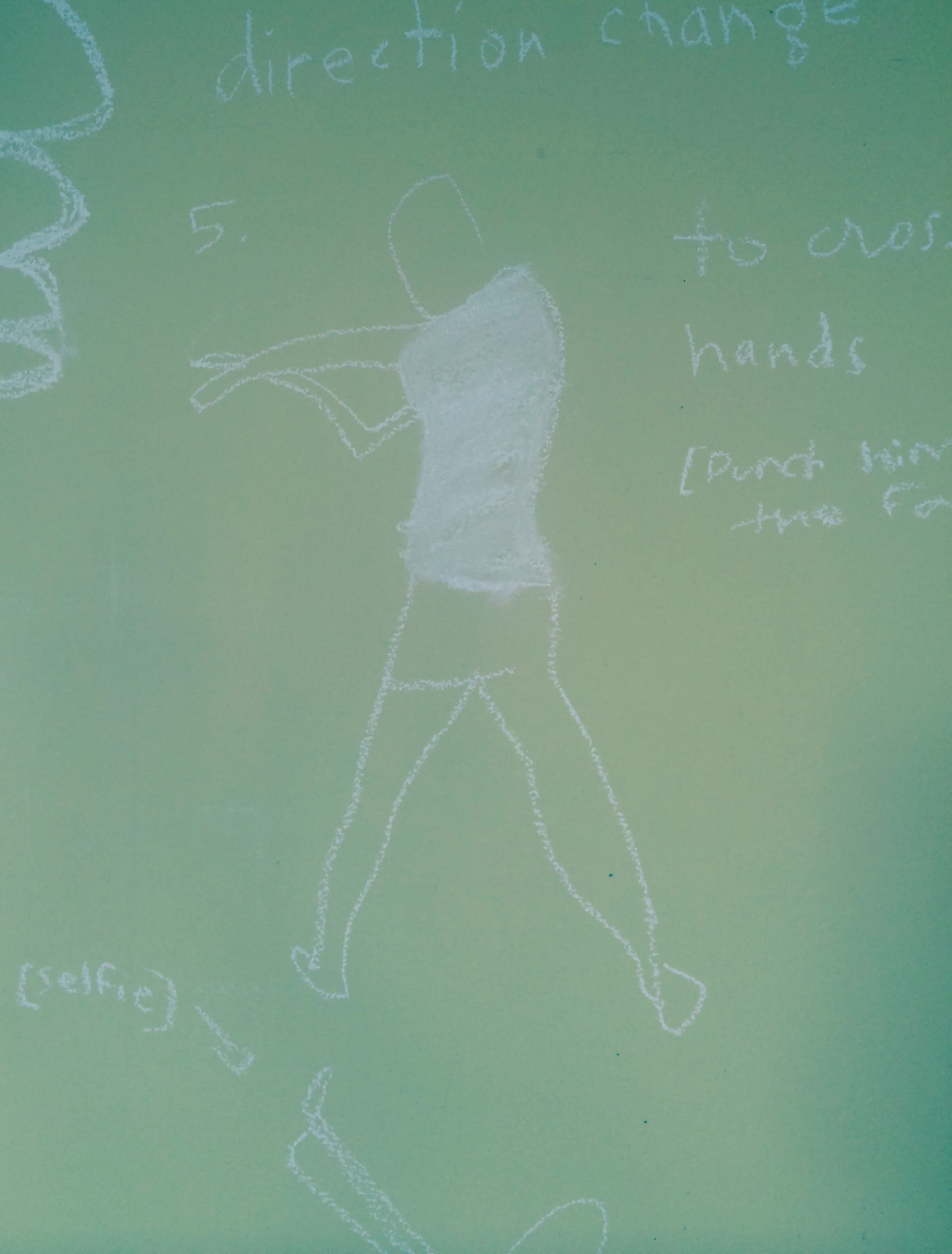 We've taken to drawing on the walls around the house. Here are my dance instructions in the dining room.