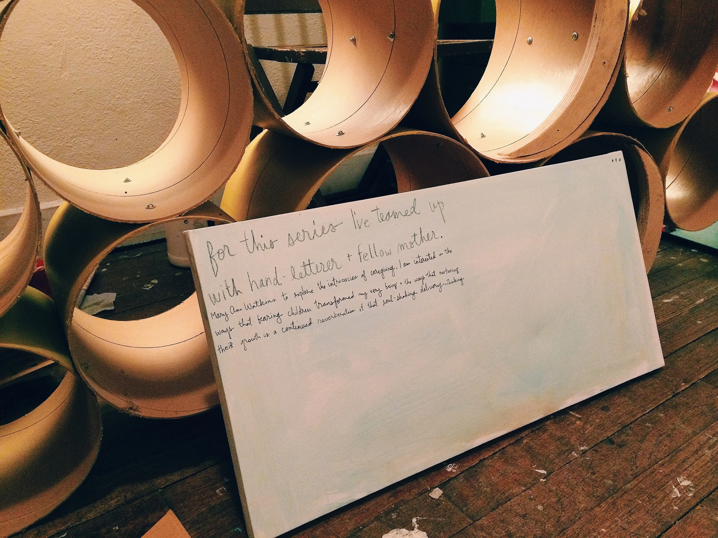 Studio shot. Artist statement in progress. Perhaps it will make it for the second half of the Tomato Head show 