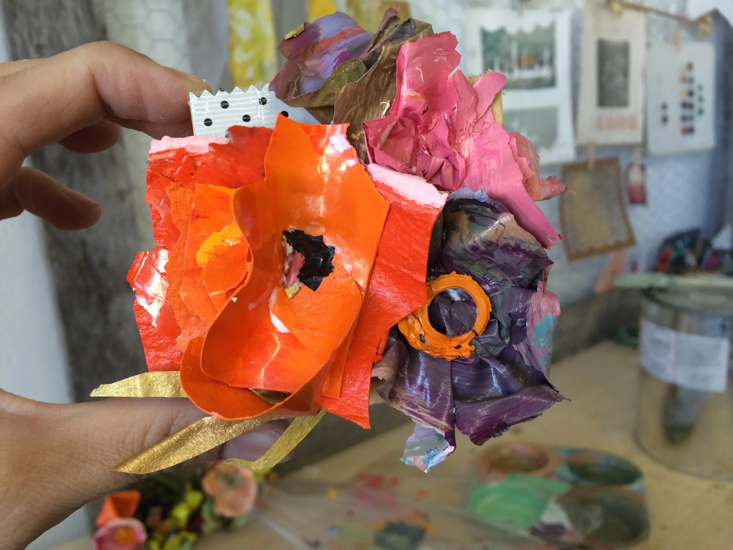 Paint sculpture and (loose) model for above painting 