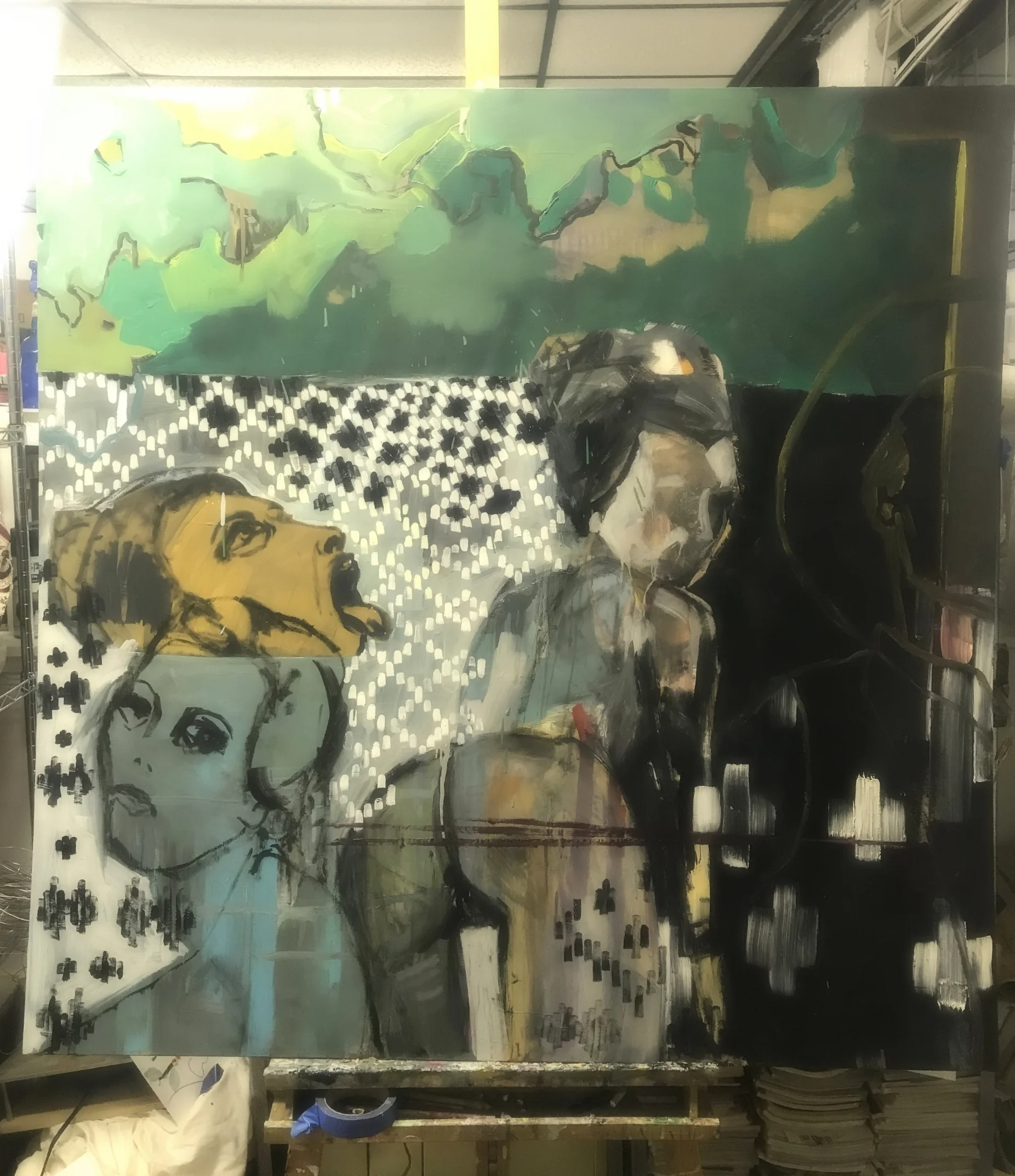 in progress, at the studio 