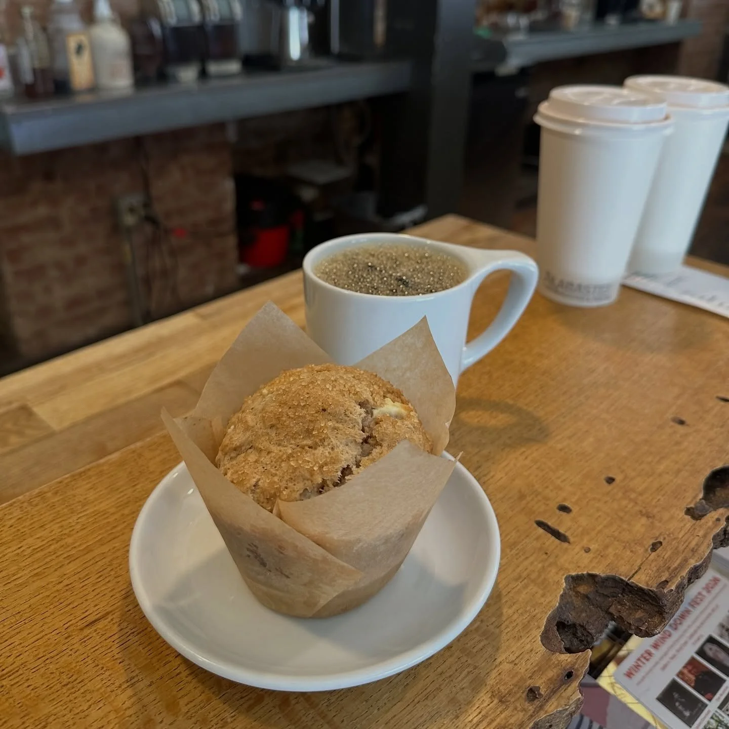 White Chocolate Cinnamon muffins on a cold winter day ❤️
_
#alabastercoffee #williamsport #coffee