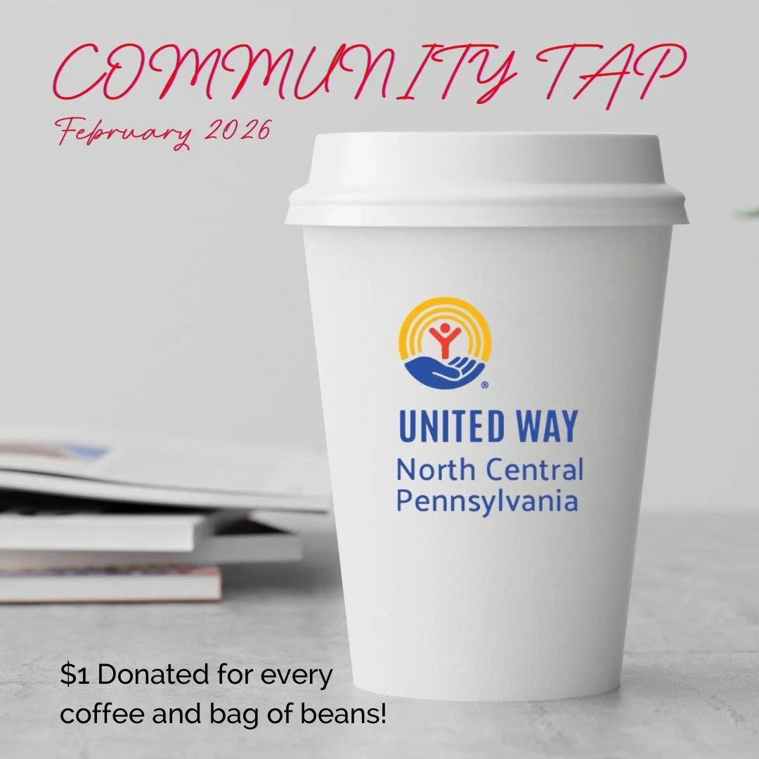 Drink good coffee. Do real good. ☕️
For the month of February, our Community Tap is supporting United Way of North Central PA, helping fund local programs in education, financial stability, and health right here at home.

Every cup of Community Tap c