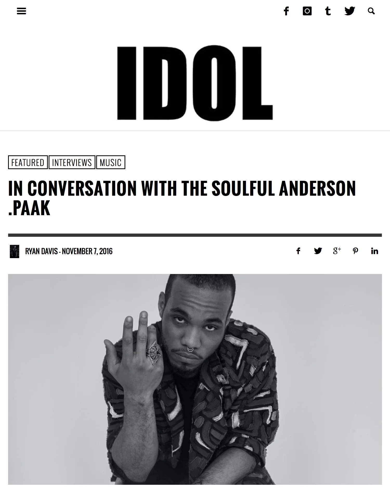 Anderson .Paak- IDOL.com