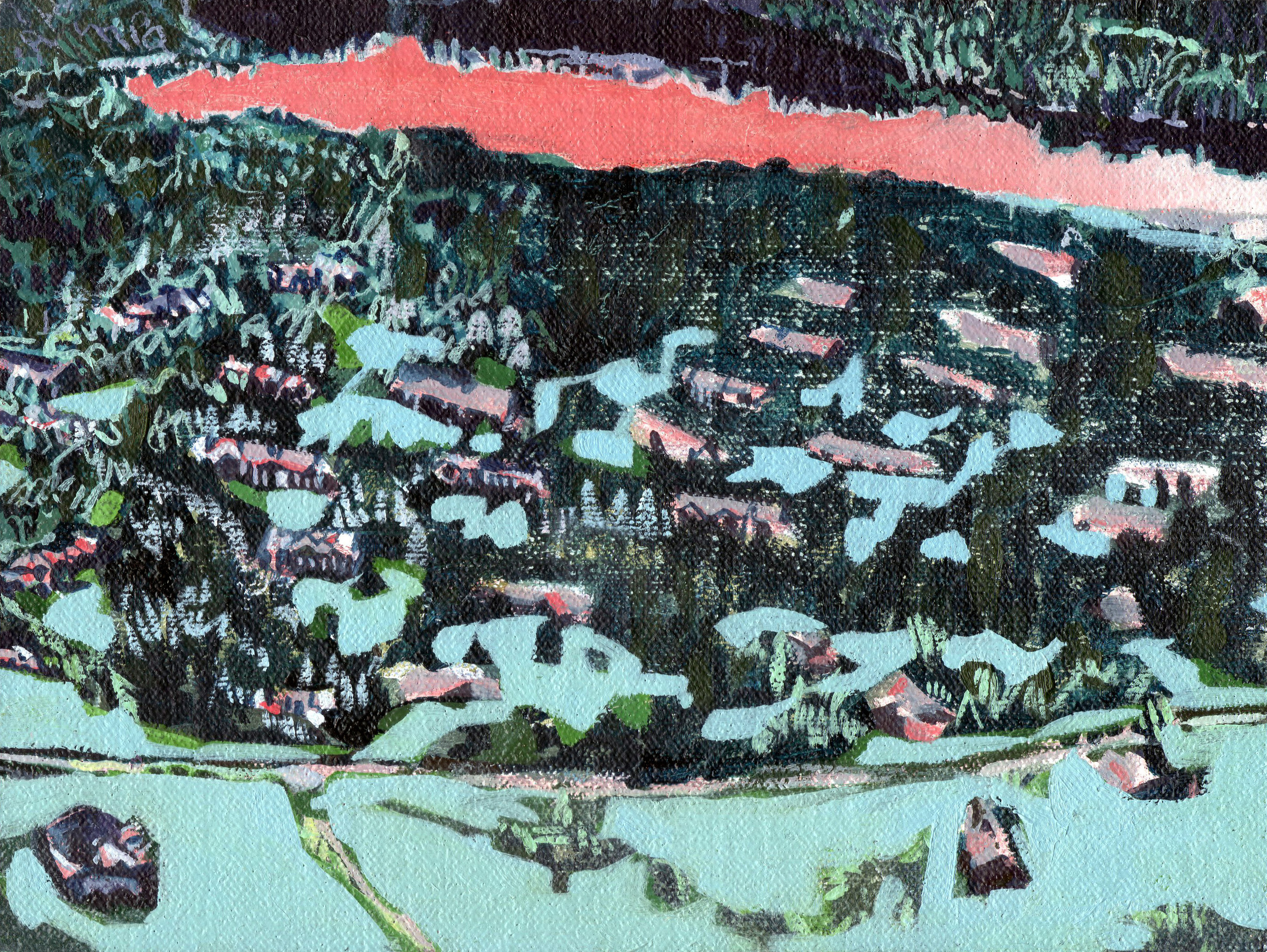 Russian Gulag, 2014, oil on linen, 6 x 8in.