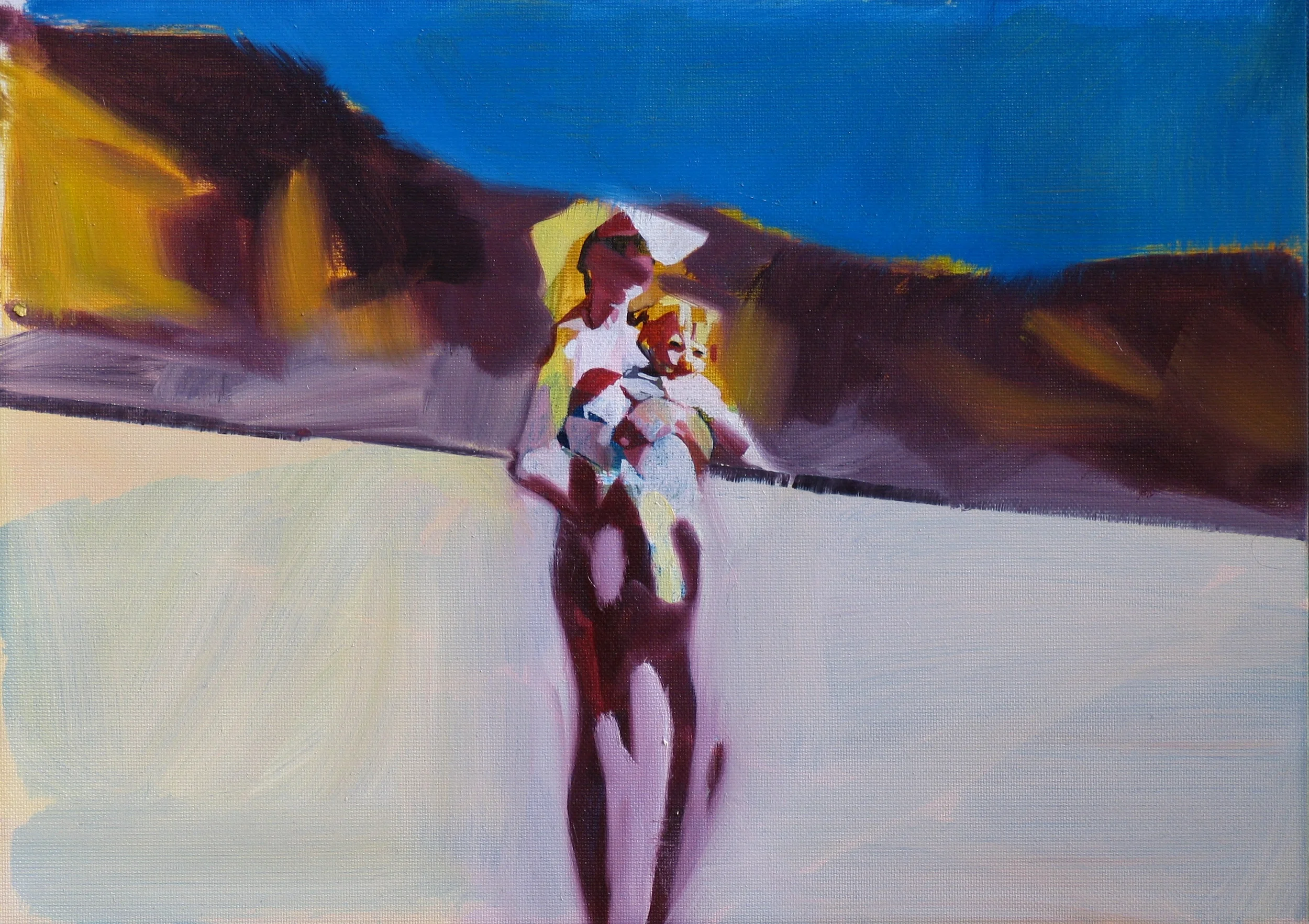 Mother and Child, 2011 oil on paper, 11 x 17in.