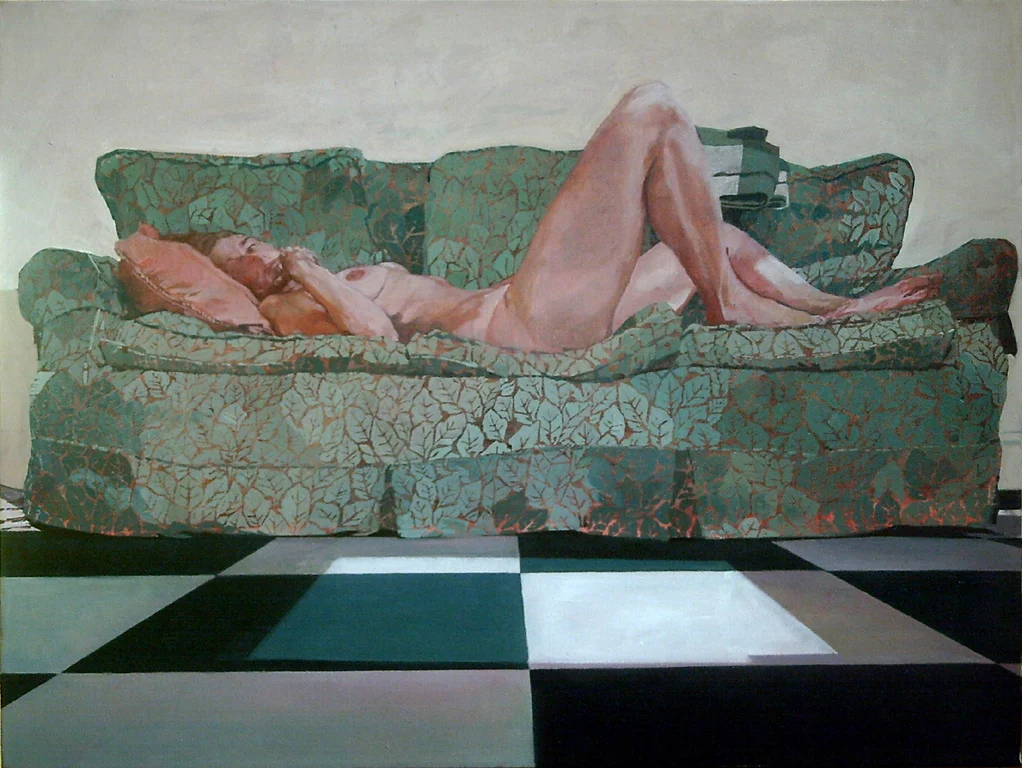 The Green Sofa, 2008-9, oil on canvas, 18 x 24in.