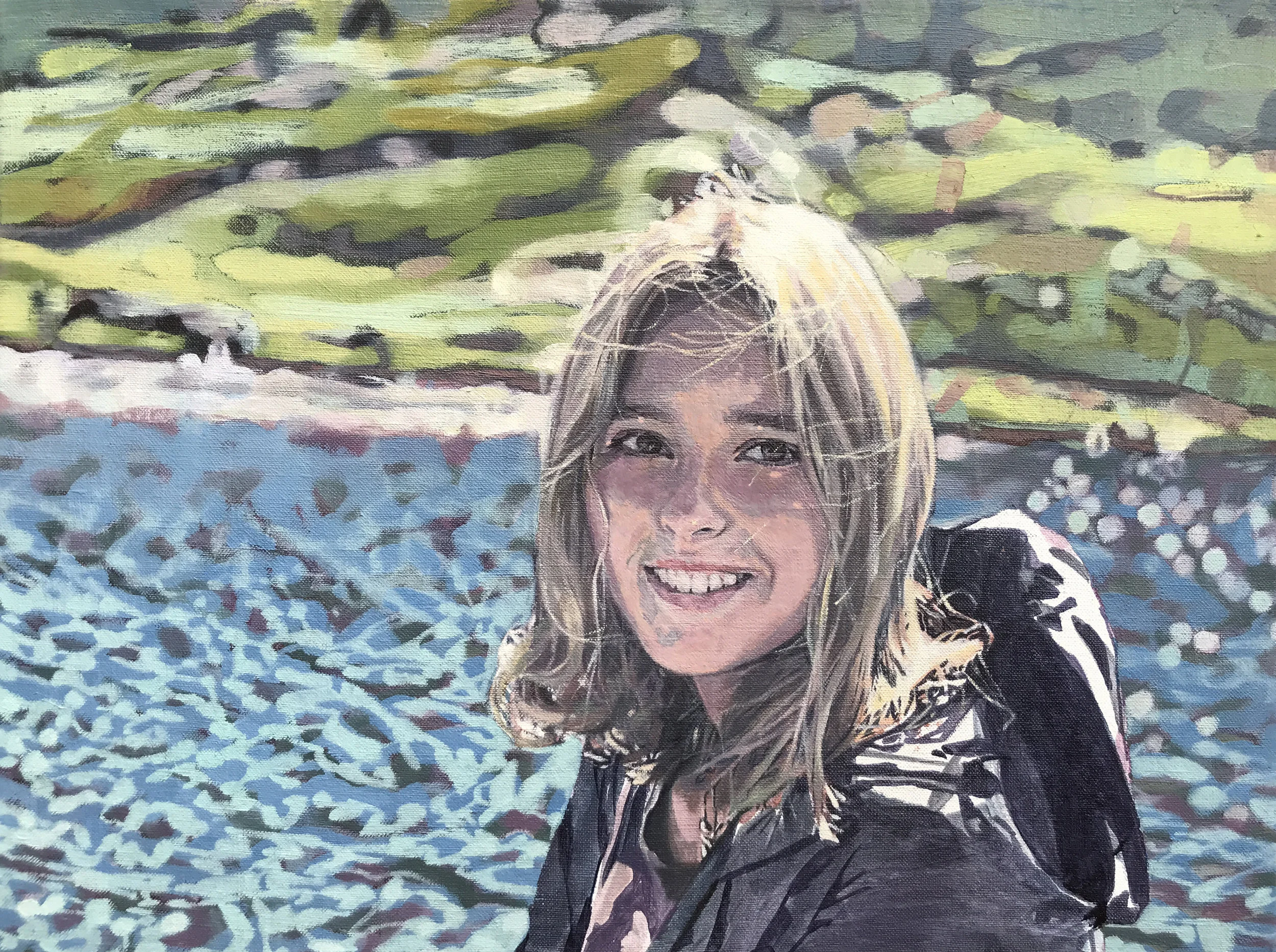 Julia, 2019, oil & acrylic on canvas, 12 x 16in.