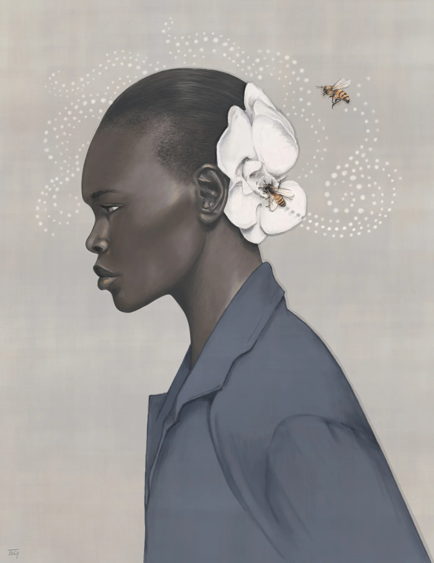 Queen Bee - graphite & digital painting, 2015