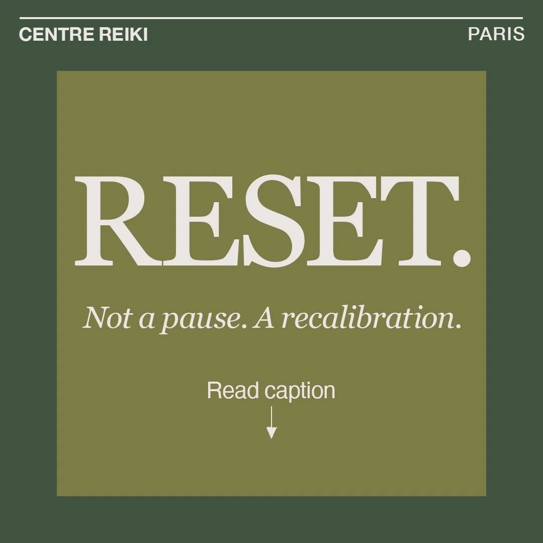 There&rsquo;s a difference between a break and a reset.

A break is stepping away temporarily.
You return to the same system &mdash; the same baseline &mdash; whatever state it was in when you left.

A reset is different.
It&rsquo;s a deliberate reca