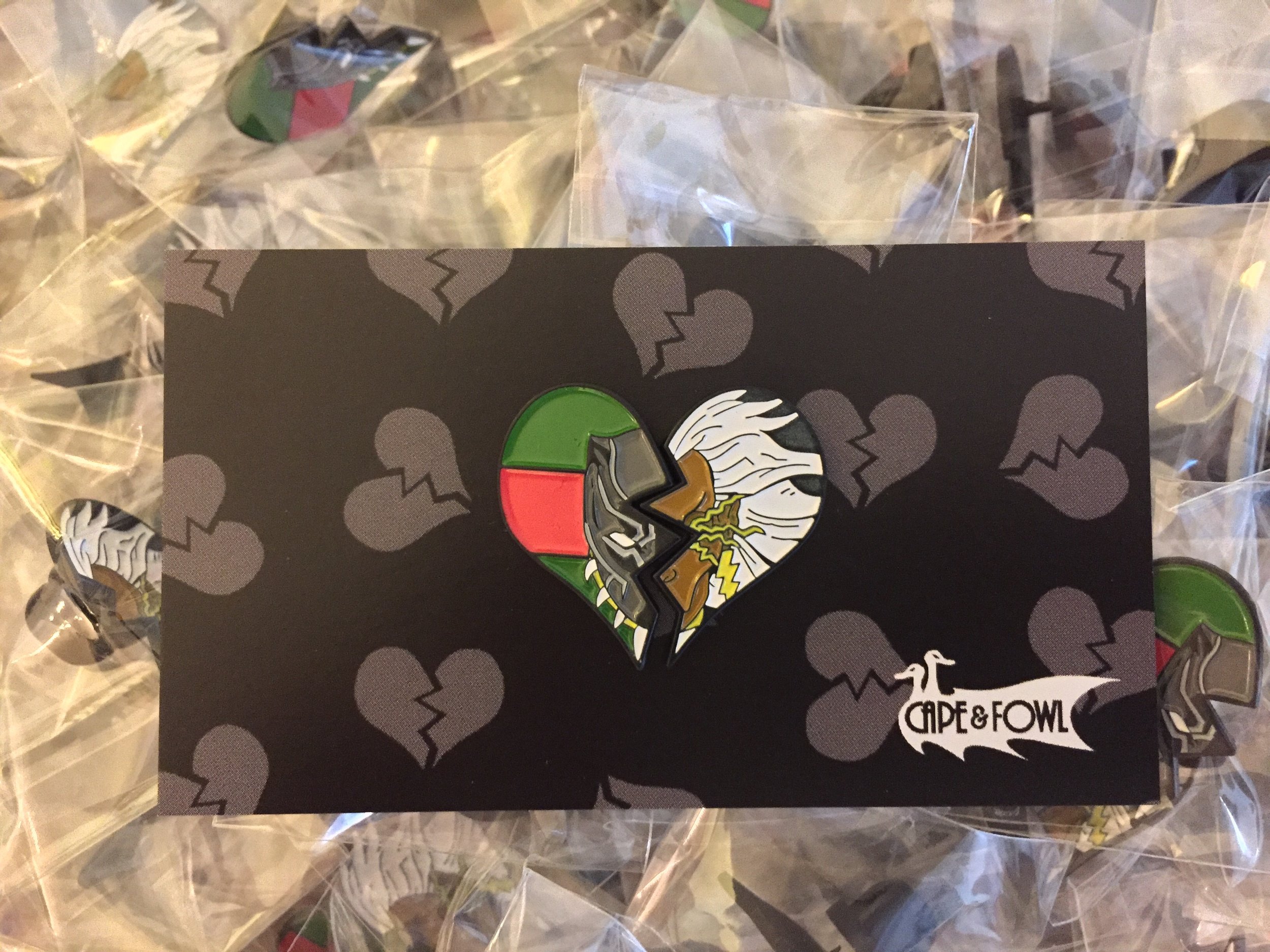 Love! Black & Storm Broken Heart Enamel Pin Set — Cape & Cowl Comics