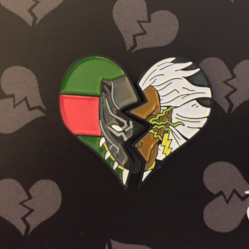 Love! Black & Storm Broken Heart Enamel Pin Set — Cape & Cowl Comics