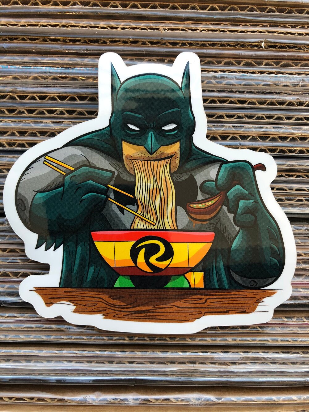 Batman AND RAMEN! Exclusive Peabe Collaboration Parody Vinyl Sticker — Cape  & Cowl Comics