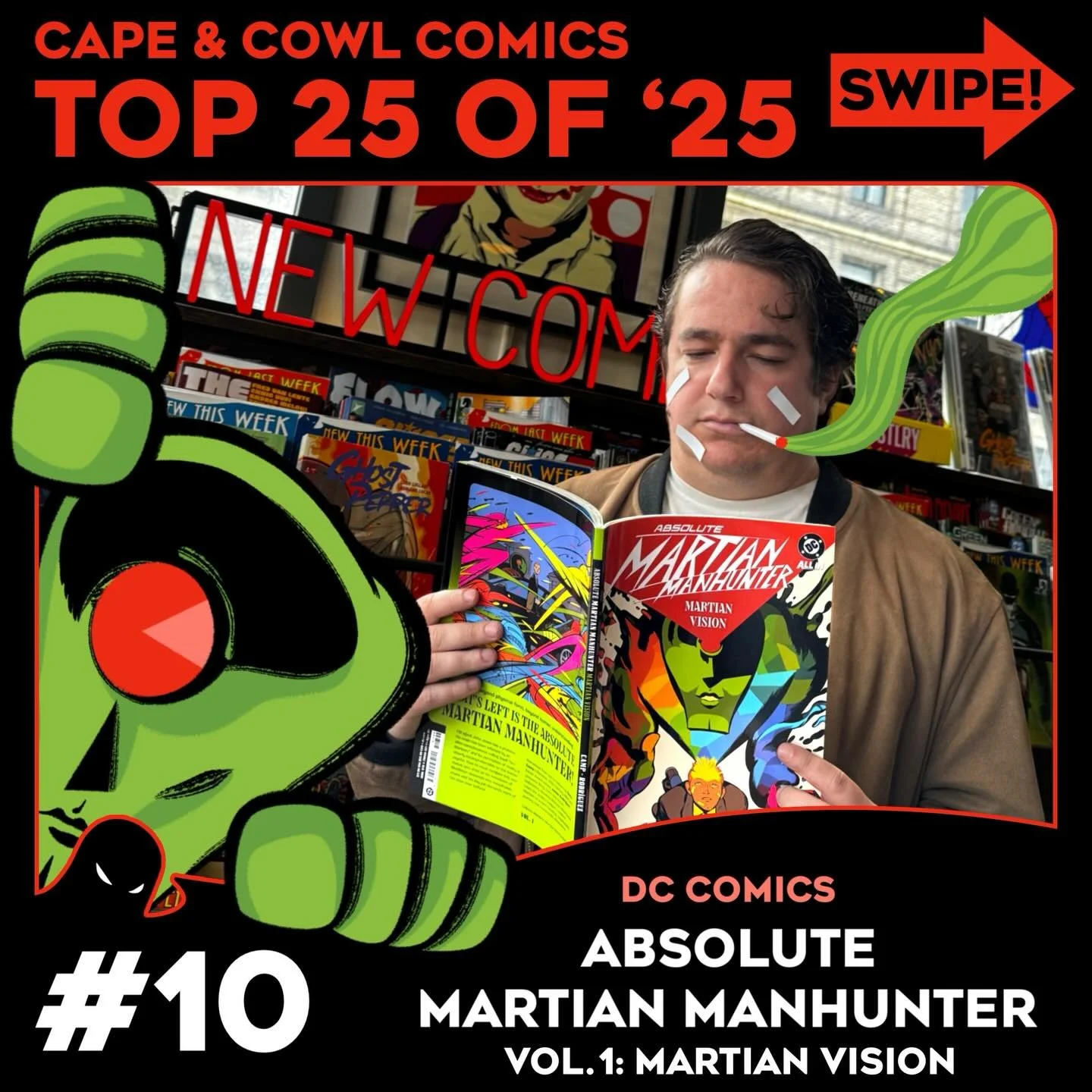 It&rsquo;s Cape &amp; Cowl Comics TOP 25 OF &lsquo;25, where we count down the 25 bestselling books of 2025! It&rsquo;s our penultimate post and these books keep getting hotter and hotter!

Starting off at spot 10 is Absolute Martian Manhunter Vol. 1