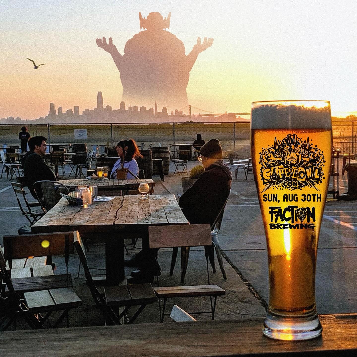 We&rsquo;re making big plans with @factionbrewing!

The BEST Summer Comics Convention in the Bay Area is looming.

Cape &amp; Cowl Con 
Sunday, August 30th
11am to 6pm