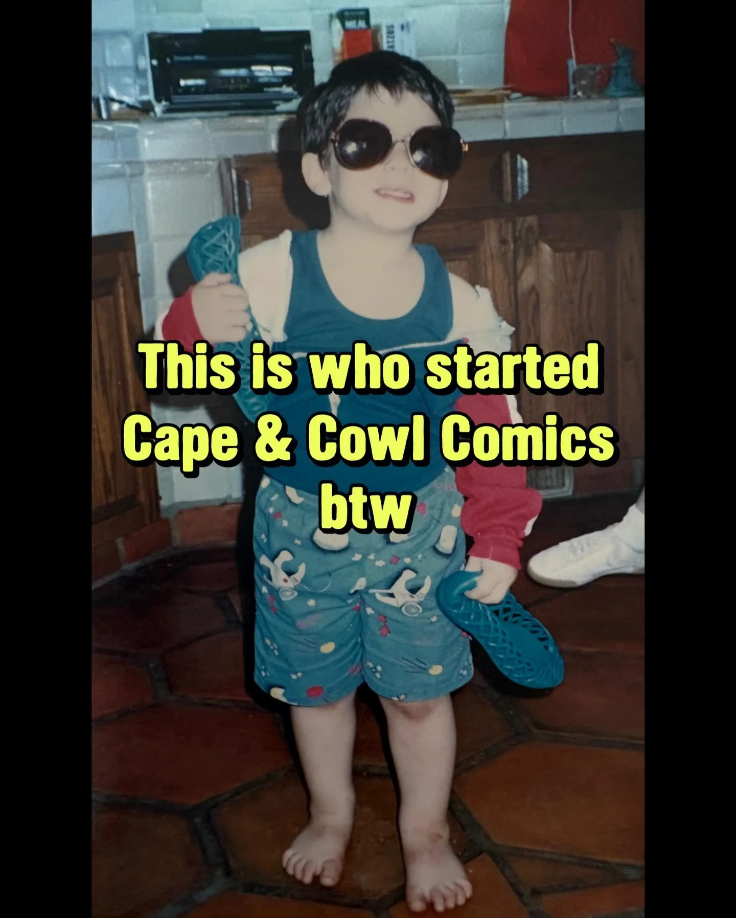 This is the Cape &amp; Cowl Comics crew btw 👶