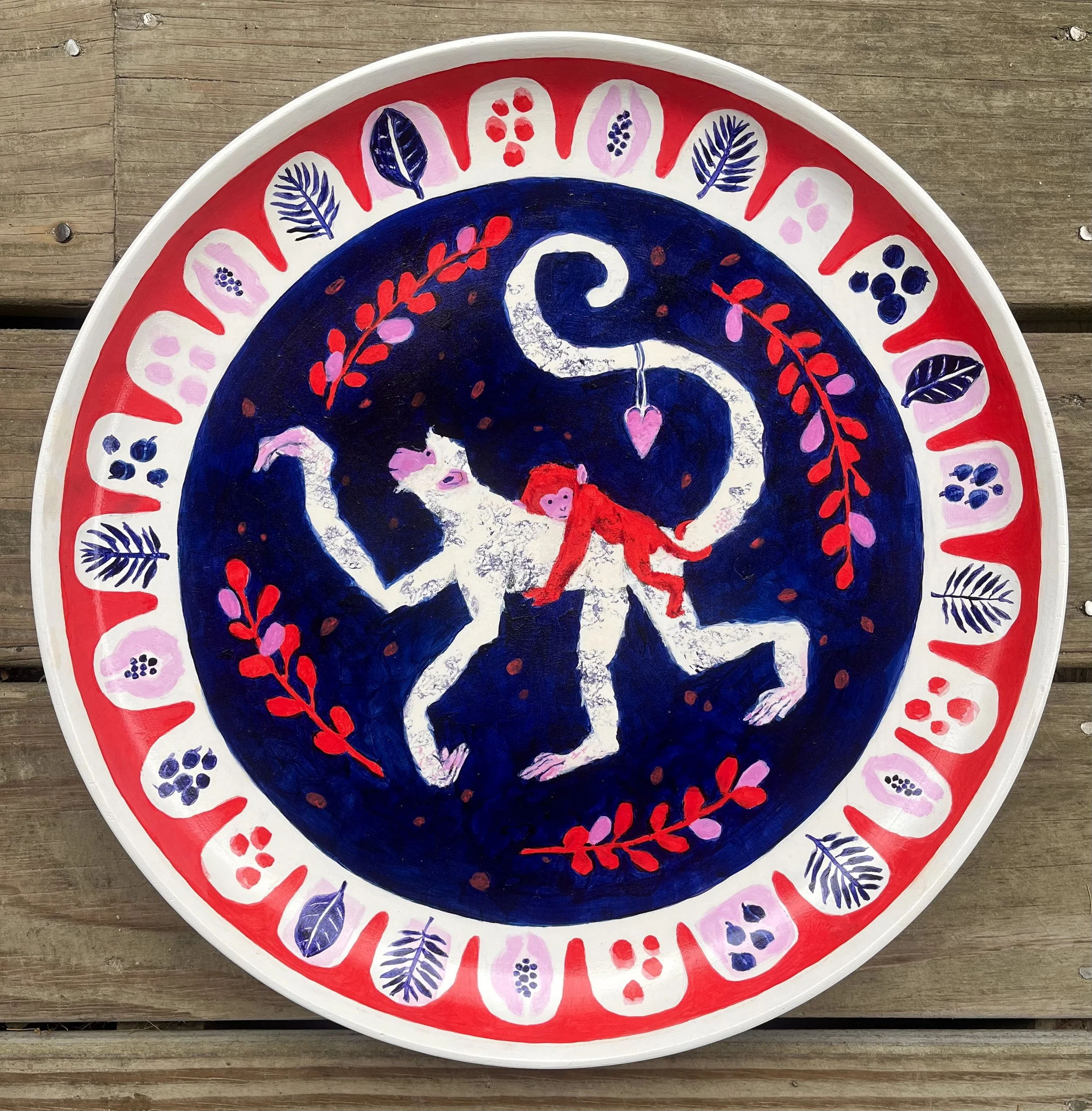  Painted wooden bowl for ArtFeeds Auction to support programming at AIO Food and Energy Assistance programming. 