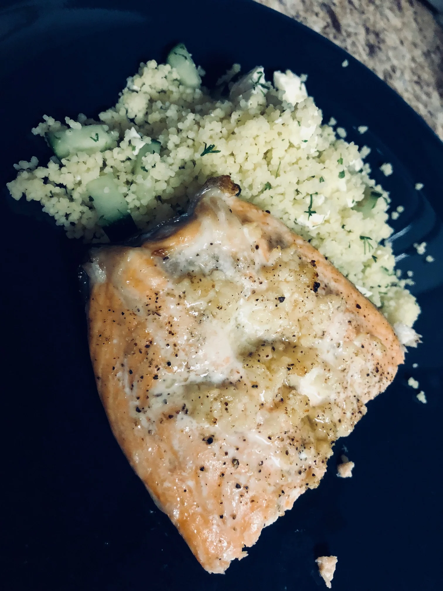 Mediterranean-Inspired Salmon with Dill-Feta Couscous
