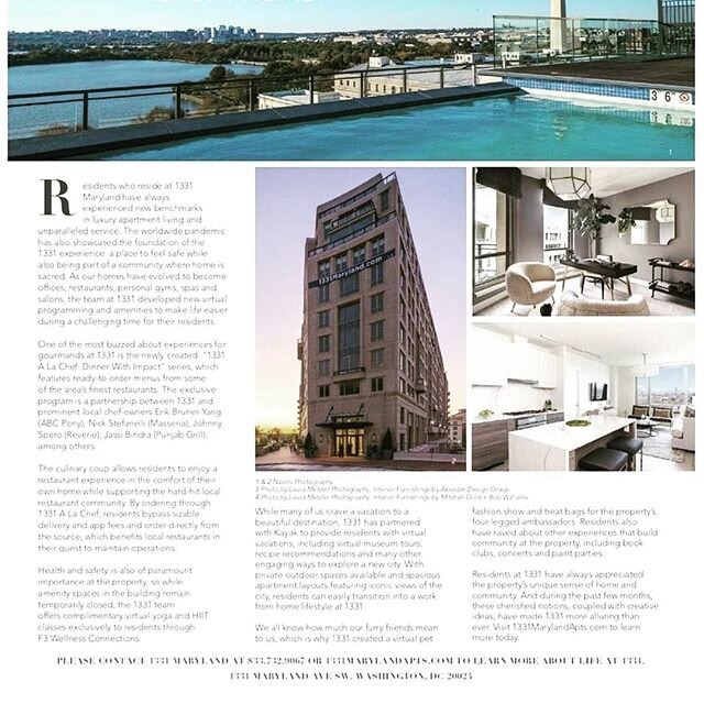 Thank you for the shout out @dcmagazine . We honored to be able to assist @1331maryland residents in their wellness pursuits. #wellnessisthenewluxury #residentwellness #residentevents #residenttrainer #virtualtraining