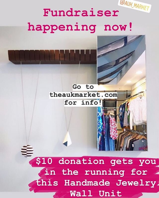 Don&rsquo;t forget to get in on the ongoing Fundraiser at The AUK Market! Enter for a chance to win this Walnut modern wall-hanging jewelry organizer we included!.. Raising funds for some people doing incredible work locally &amp; around the country 