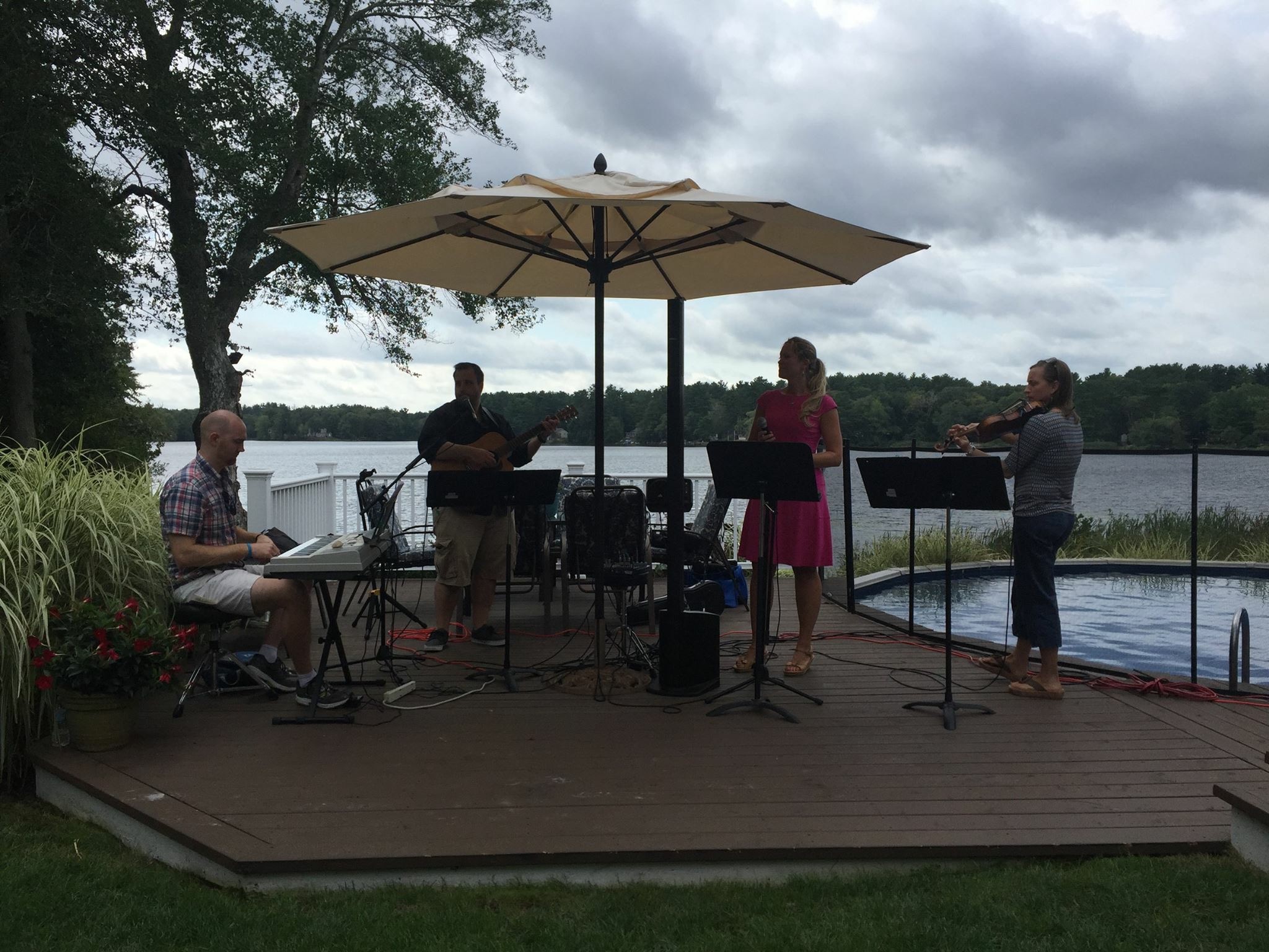 Grace Music Team leading worship at the five-year anniversary celebration