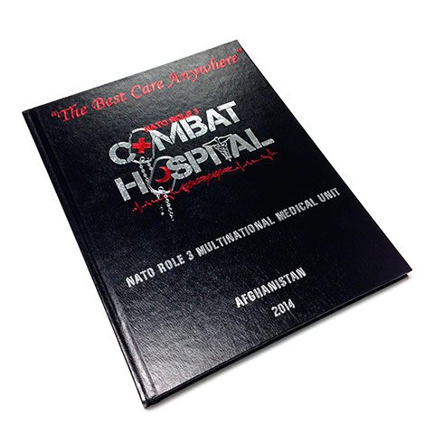 Black Leatherette with Silver Foil and Red Foil