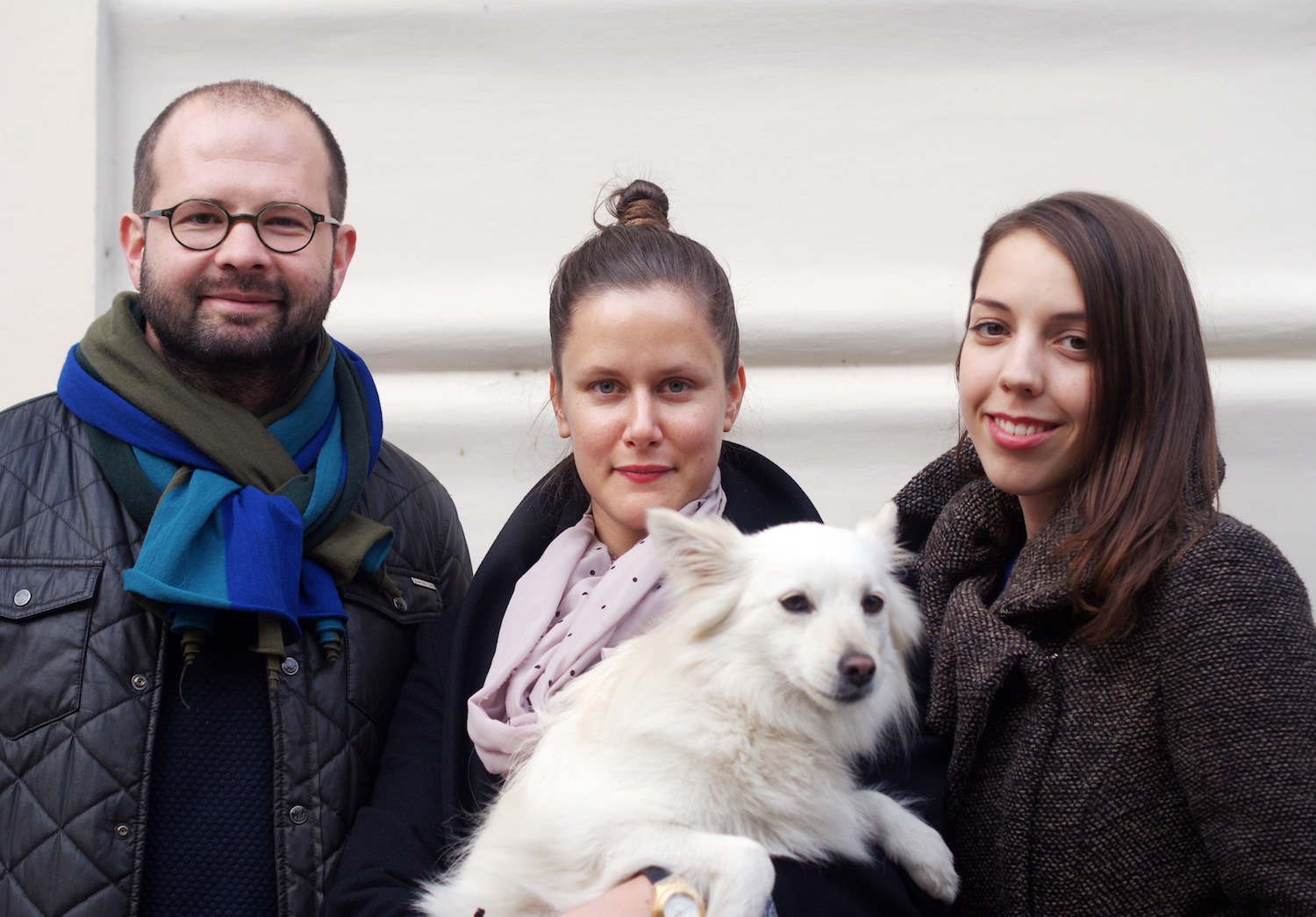 From left: Jan, Martina, their dog Belinka who is shy but loves restaurants, and Terezka