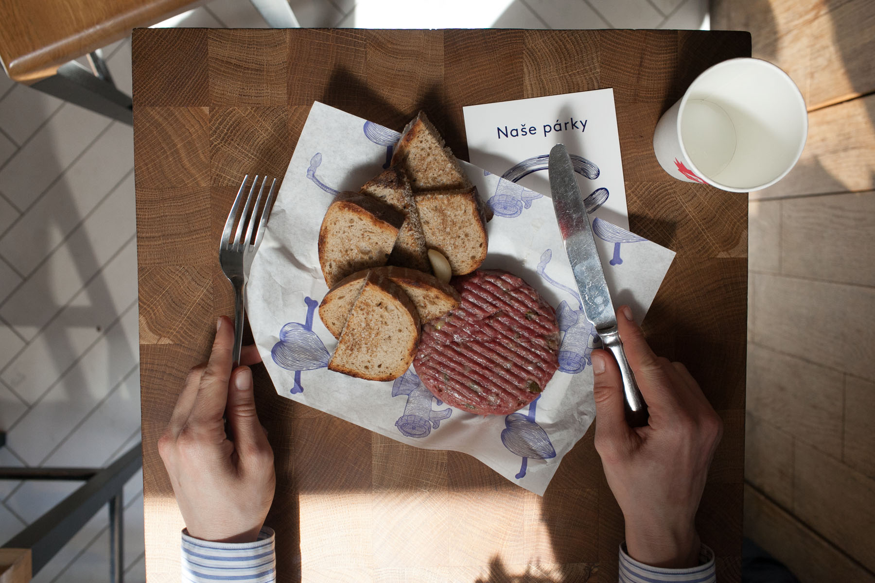 Beef steak tartare in Prague