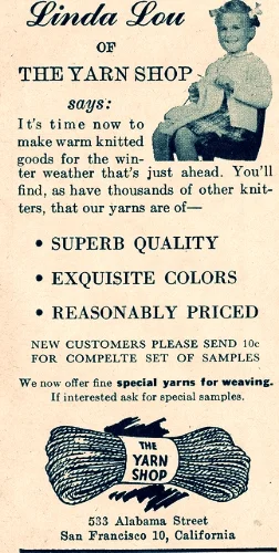Yarn and knitting ad