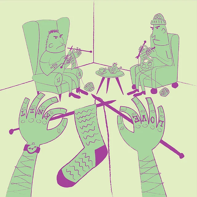 Men knitting