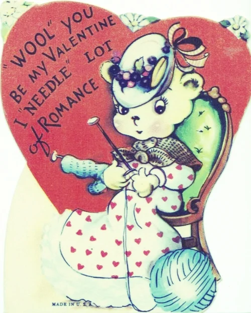 Knitted Valentine's holiday card
